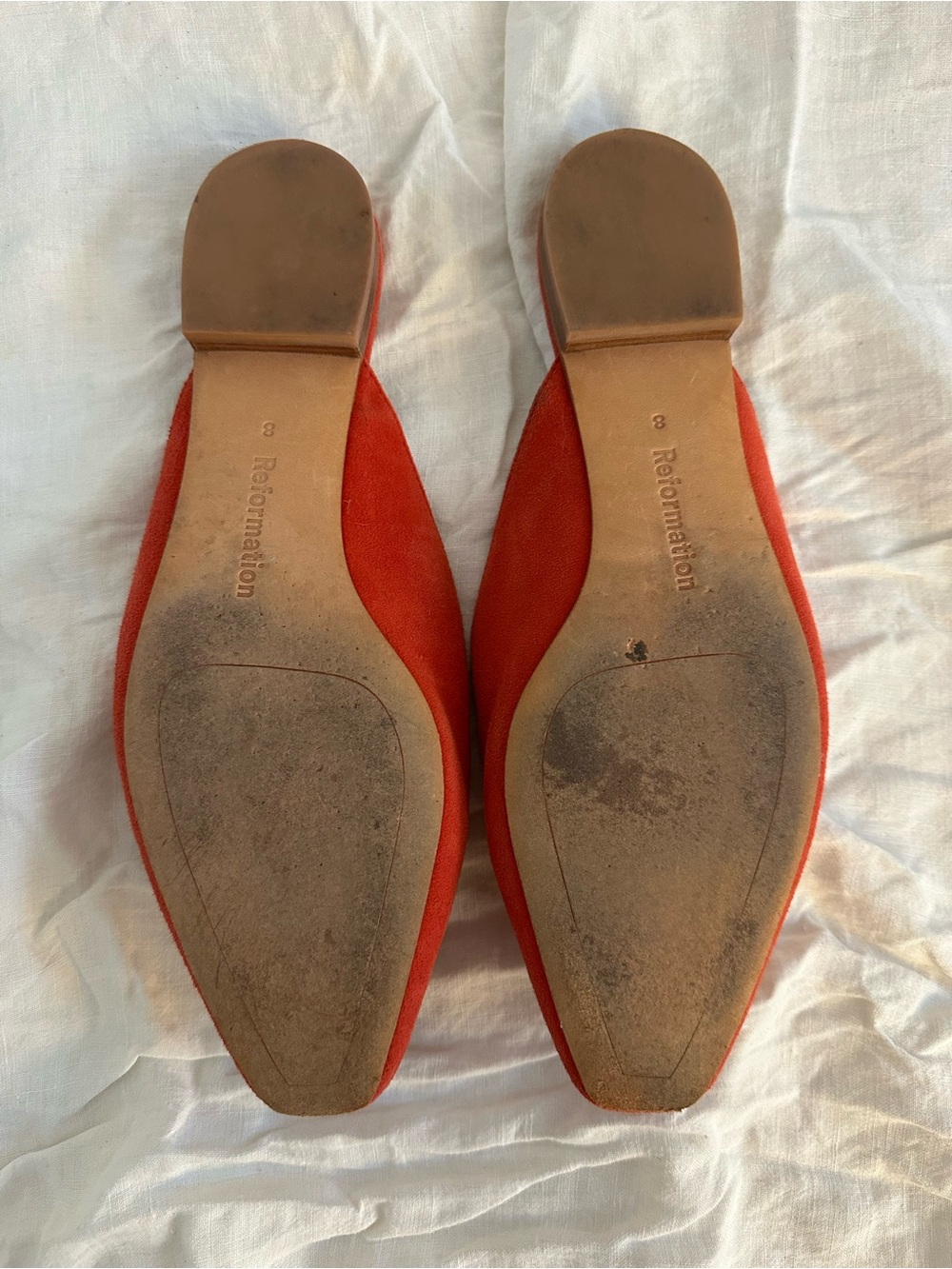 Reformation Red Suede Bow Mules - Picture 4 of 4